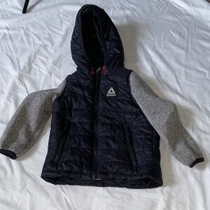 Reebok Black and Gray Hooded Jacket